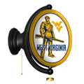 West Virginia Mountaineers Mountaineer - Original Oval Rotating Lighted Wall Sign - White | The Fan-Brand | NCWVIR-125-03B