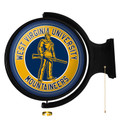 West Virginia Mountaineers Mountaineer - Original Round Rotating Lighted Wall Sign | The Fan-Brand | NCWVIR-115-02
