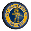 West Virginia Mountaineers Mountaineer - Round Slimline Lighted Wall Sign | The Fan-Brand | NCWVIR-130-02