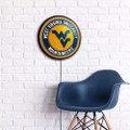 West Virginia Mountaineers Round Slimline Lighted Wall Sign - Gold