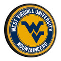 West Virginia Mountaineers Round Slimline Lighted Wall Sign - Gold | The Fan-Brand | NCWVIR-130-01A