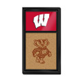 Wisconsin Badgers Cork Note Board - Black Frame / Red | The Fan-Brand | NCWISB-640-02A