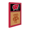 Wisconsin Badgers Cork Note Board - Red Frame / Black