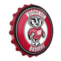 Wisconsin Badgers Mascot - Bottle Cap Wall Sign - Red