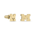 Michigan Wolverines Gold Plated M Stud Earrings | Stone Armory | MI-UM307-G