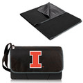 Illinois Fighting Illini Outdoor Picnic Blanket and Tote - Black | Picnic Time | 820-00-175-214-0