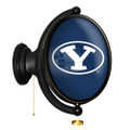 BYU Cougars: Original Oval Rotating Lighted Wall Sign - Blue | The Fan-Brand | NCBYUC-125-01B