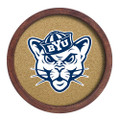 BYU Cougars: Mascot - "Faux" Barrel Framed Cork Board | The Fan-Brand | NCBYUC-632-02A