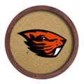 Oregon State Beavers: "Faux" Barrel Framed Cork Board - Color Logo | The Fan-Brand | NCORST-632-01A