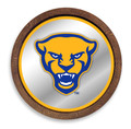 Pittsburgh Panthers: Mascot - "Faux" Barrel Top Mirrored Wall Sign - Gold Edge | The Fan-Brand | NCPITT-245-02B