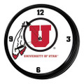 Utah Utes: Retro Lighted Wall Clock | The Fan-Brand | NCUTAH-550-01