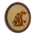 Washington State Cougars: Logo - "Faux" Barrel Framed Cork Board - Monochrome Logo | The Fan-Brand | NCWAST-632-01B