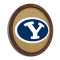 BYU Cougars: "Faux" Barrel Framed Cork Board- Y | The Fan-Brand | NCBYUC-632-01A