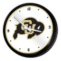 Colorado Buffaloes Retro Lighted Wall Clock - White | The Fan-Brand | NCCOBF-550-01A