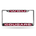 Washington State Cougars Red Laser Cut Chrome Frame | Rico Industries | FCL490101