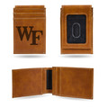 Wake Forest Demon Deacons Brown Laser Engraved Front Pocket Wallet | Rico Industries | LEFPW130301BR