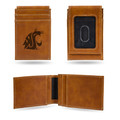 Washington State Cougars Brown Laser Engraved Front Pocket Wallet | Rico Industries | LEFPW490101BR