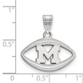 Michigan Wolverines Sterling Silver Football Pendant | Logo Art | SS019UM