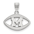 Michigan Wolverines Sterling Silver Football Pendant | Logo Art | SS019UM