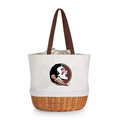 FSU Seminoles Coronado Canvas and Willow Basket Tote | Picnic Time | 203-00-187-174-0