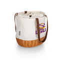 LSU Tigers Coronado Canvas and Willow Basket Tote | Picnic Time | 203-00-187-294-0