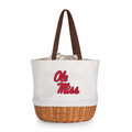 Mississippi Rebels Coronado Canvas and Willow Basket Tote | Picnic Time | 203-00-187-374-0