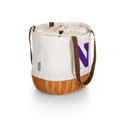 Northwestern Wildcats Coronado Canvas and Willow Basket Tote | Picnic Time | 203-00-187-434-0