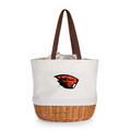 Oregon State Beavers Coronado Canvas and Willow Basket Tote | Picnic Time | 203-00-187-484-0