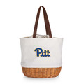 Pittsburgh Panthers Coronado Canvas and Willow Basket Tote | Picnic Time | 203-00-187-504-0