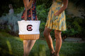 South Carolina Gamecocks Coronado Canvas and Willow Basket Tote | Picnic Time | 203-00-187-524-0