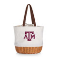 Texas A&M Aggies Coronado Canvas and Willow Basket Tote | Picnic Time | 203-00-187-564-0