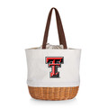 Texas Tech Red Raiders Coronado Canvas and Willow Basket Tote | Picnic Time | 203-00-187-574-0