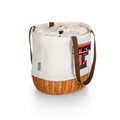 Texas Tech Red Raiders Coronado Canvas and Willow Basket Tote | Picnic Time | 203-00-187-574-0