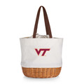 Virginia Tech Hokies Coronado Canvas and Willow Basket Tote | Picnic Time | 203-00-187-604-0