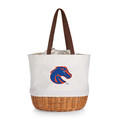 Boise State Broncos Coronado Canvas and Willow Basket Tote | Picnic Time | 203-00-187-704-0