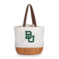 Baylor Bears Coronado Canvas and Willow Basket Tote | Picnic Time | 203-00-187-924-0