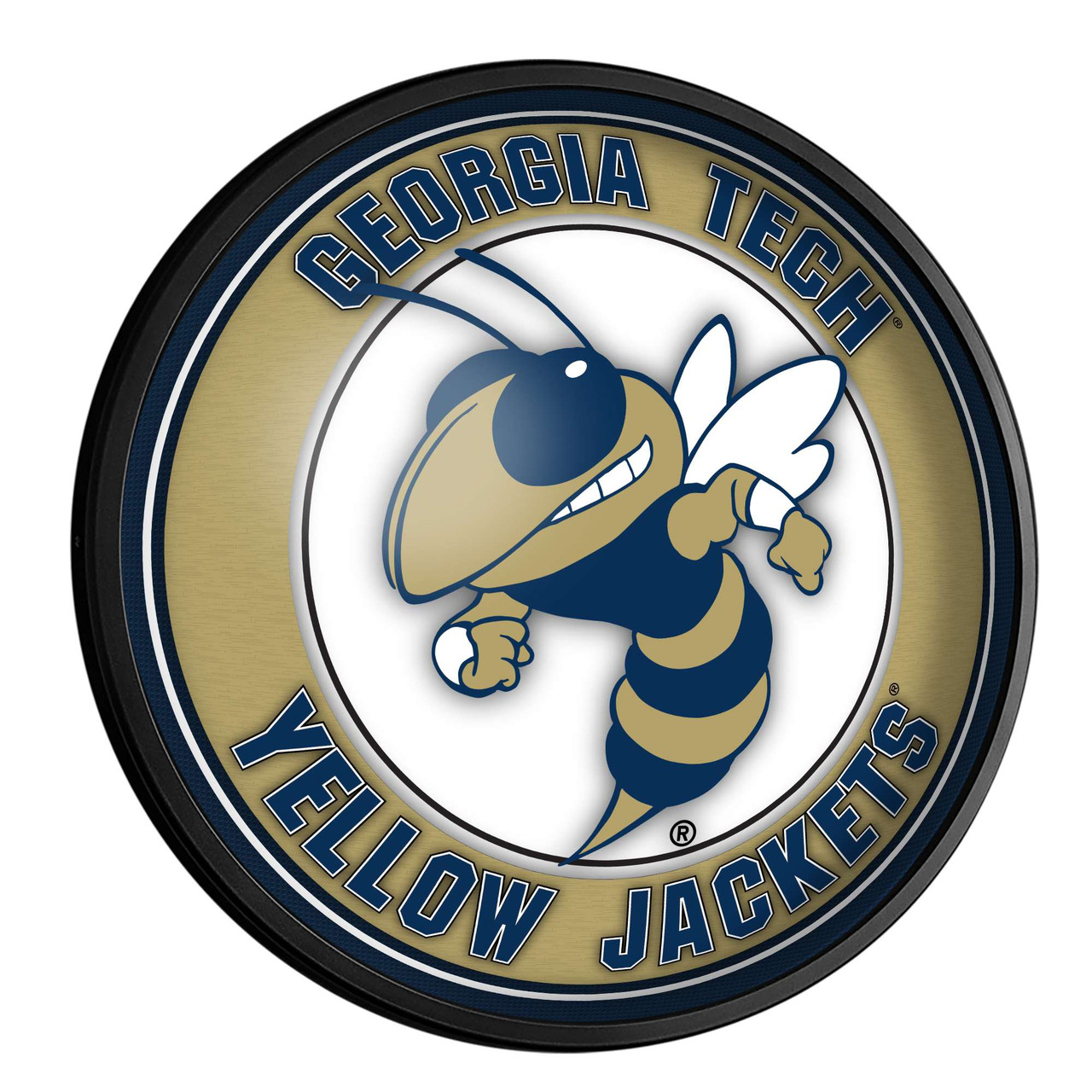 Georgia Tech Yellow Jackets: Mascot Round Slimline Lighted Wall