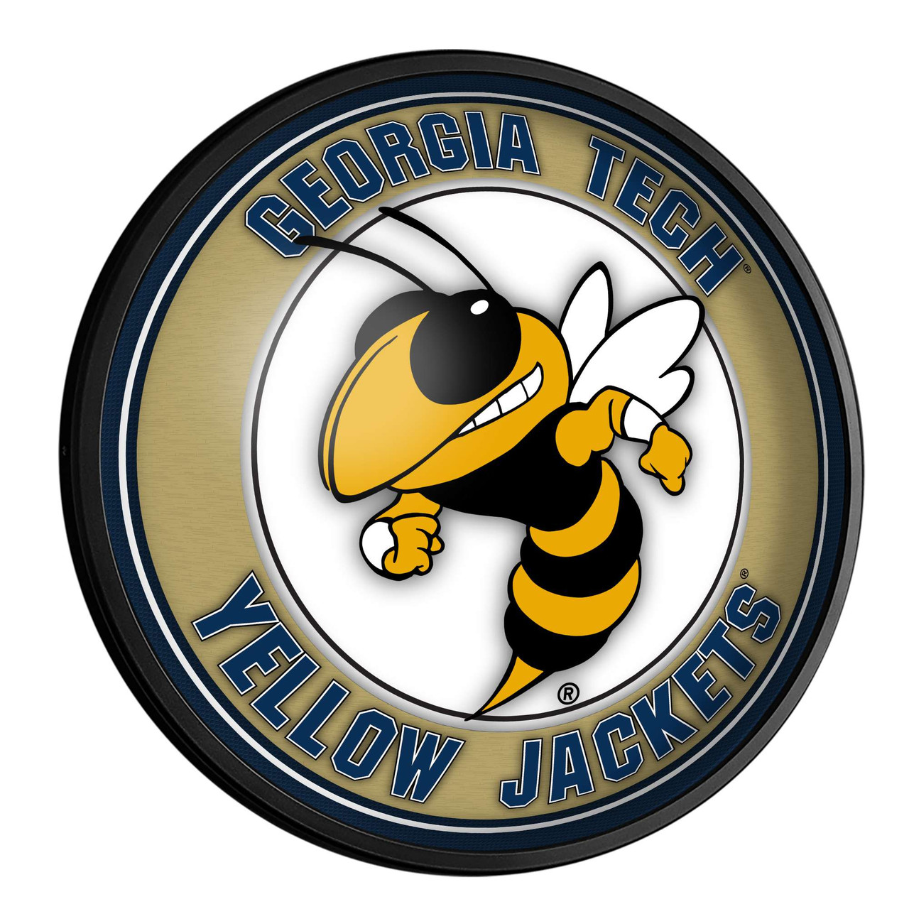 Georgia Tech Yellow Jackets: Mascot - Round Slimline Lighted Wall