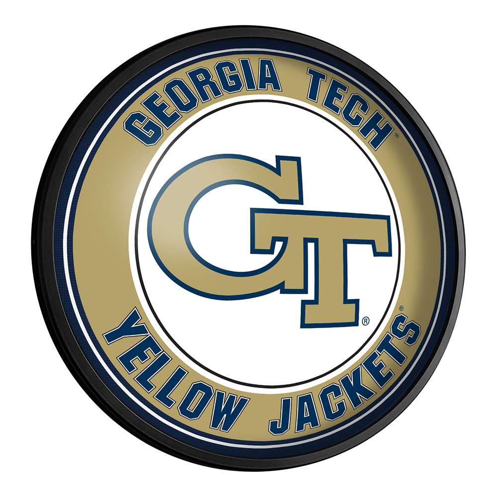 Georgia Tech Yellow Jackets: Round Slimline Lighted Wall Sign