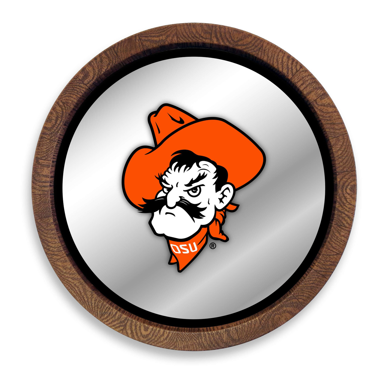 Oklahoma State Cowboys: Mascot - Faux Barrel Top Mirrored Wall