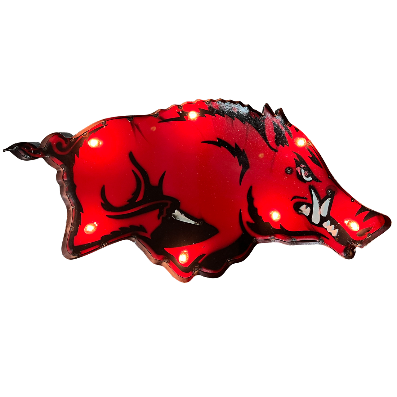 Metal Arkansas Razorbacks Arkansas Razorbacks Recycled Metal Wall Decor Razorbacks Illuminated