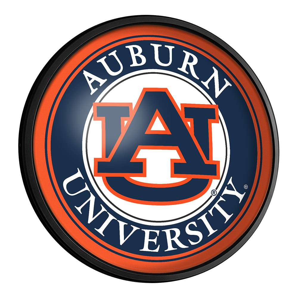 Auburn Tigers: Round Slimline Lighted Wall Sign
