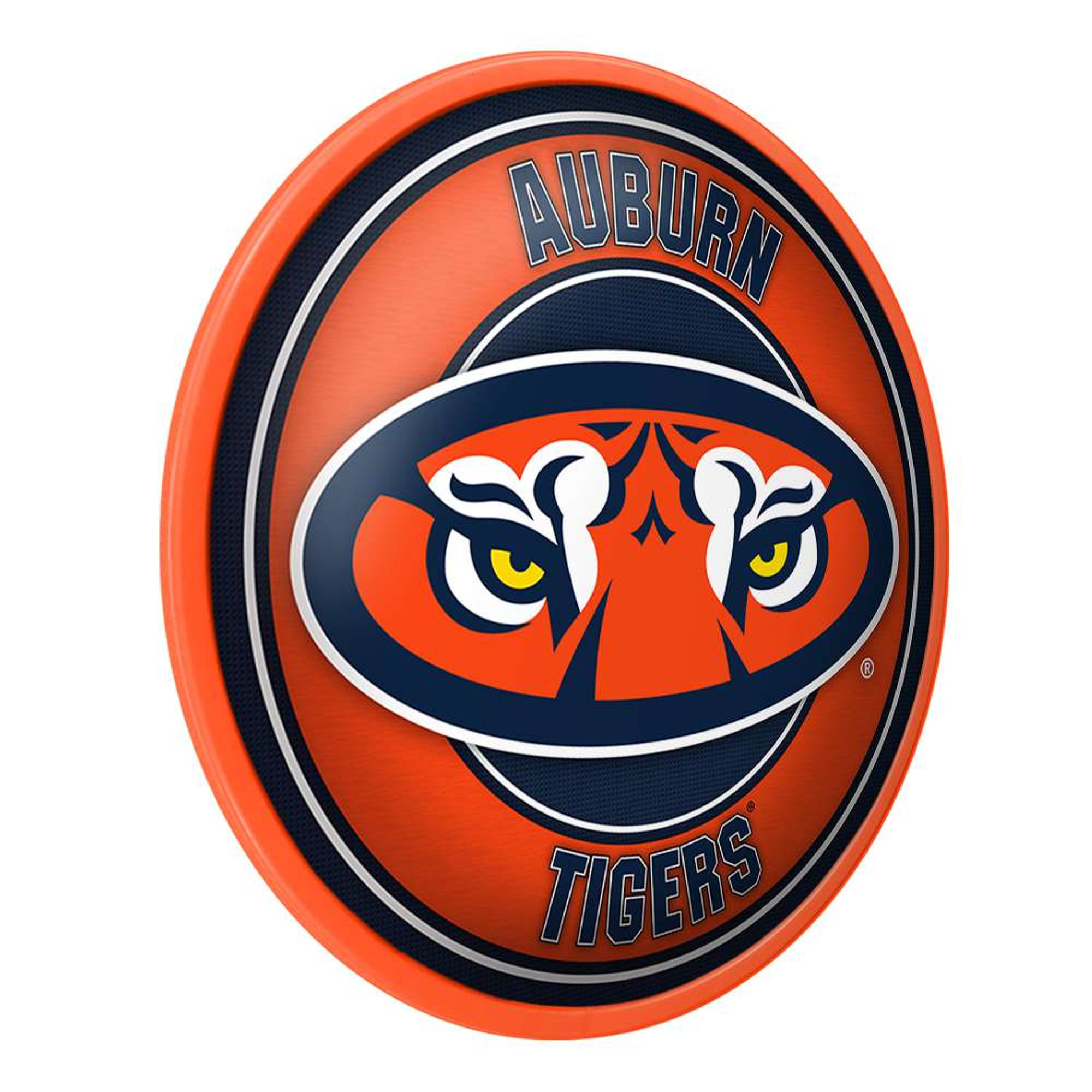 Auburn Tigers: Faux Barrel Top Mirrored Wall Sign - Orange Edge