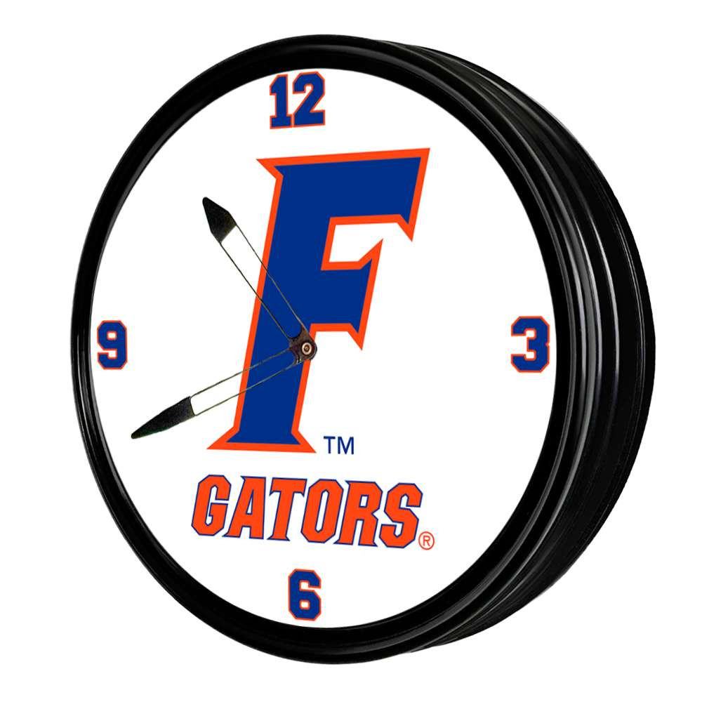Florida Gators F Retro Lighted Wall Clock