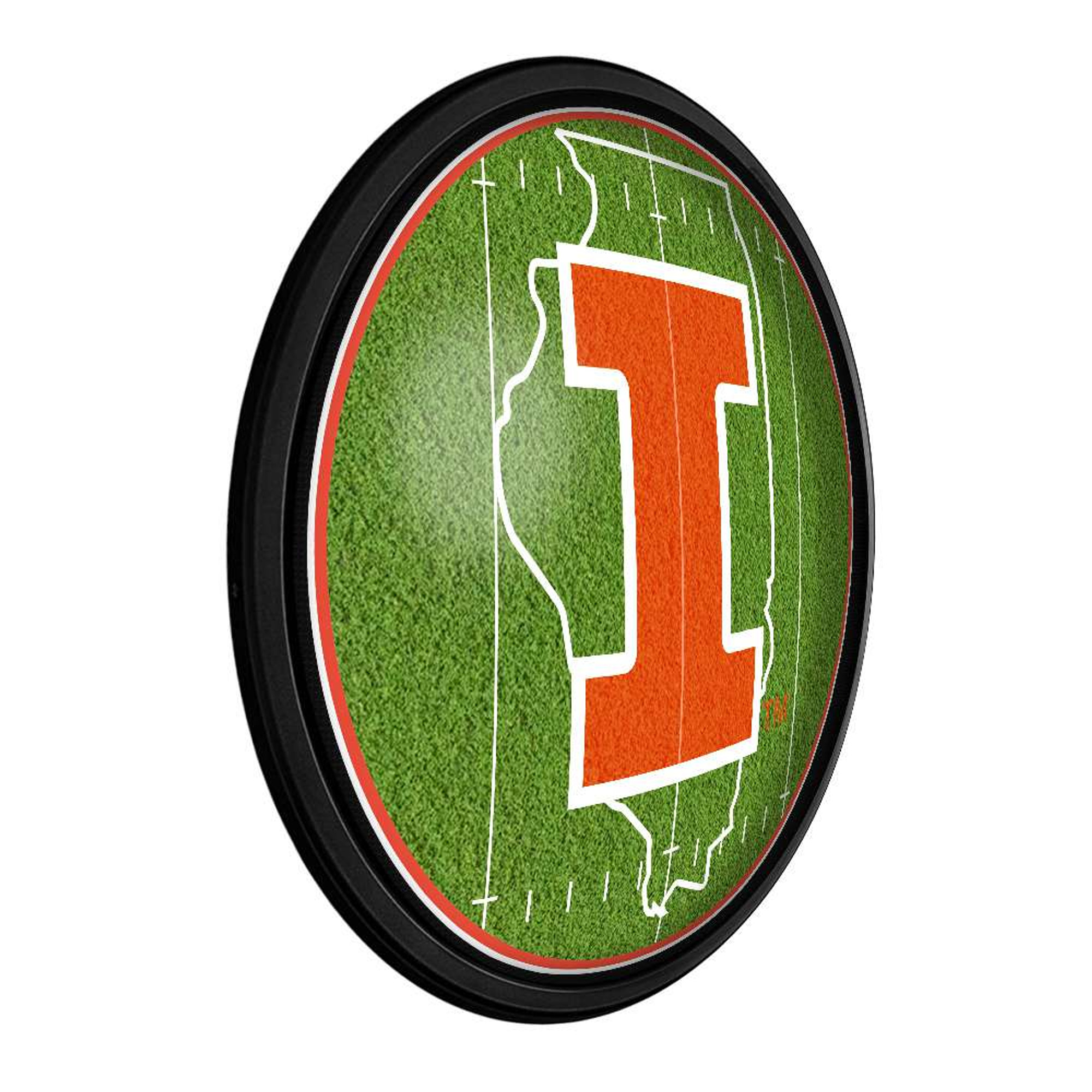 Illinois Fighting Illini: Basketball - Round Slimline Lighted Wall Sign