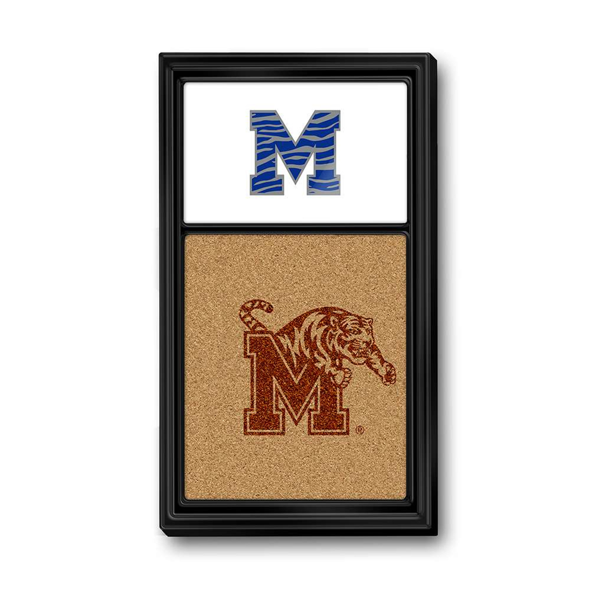 Memphis Tigers: Dual Logo, Striped M - Cork Note Board