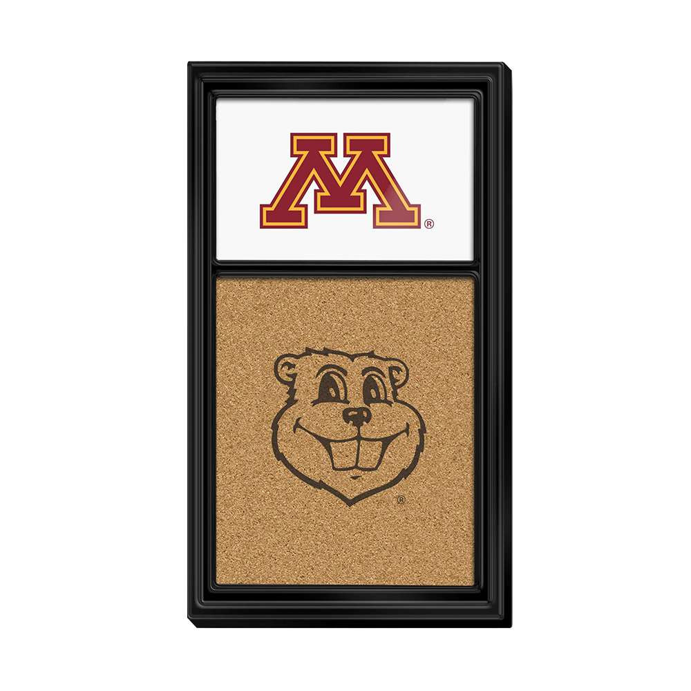 Minnesota Golden Gophers: Goldy - Cork Noteboard - Black Frame / White