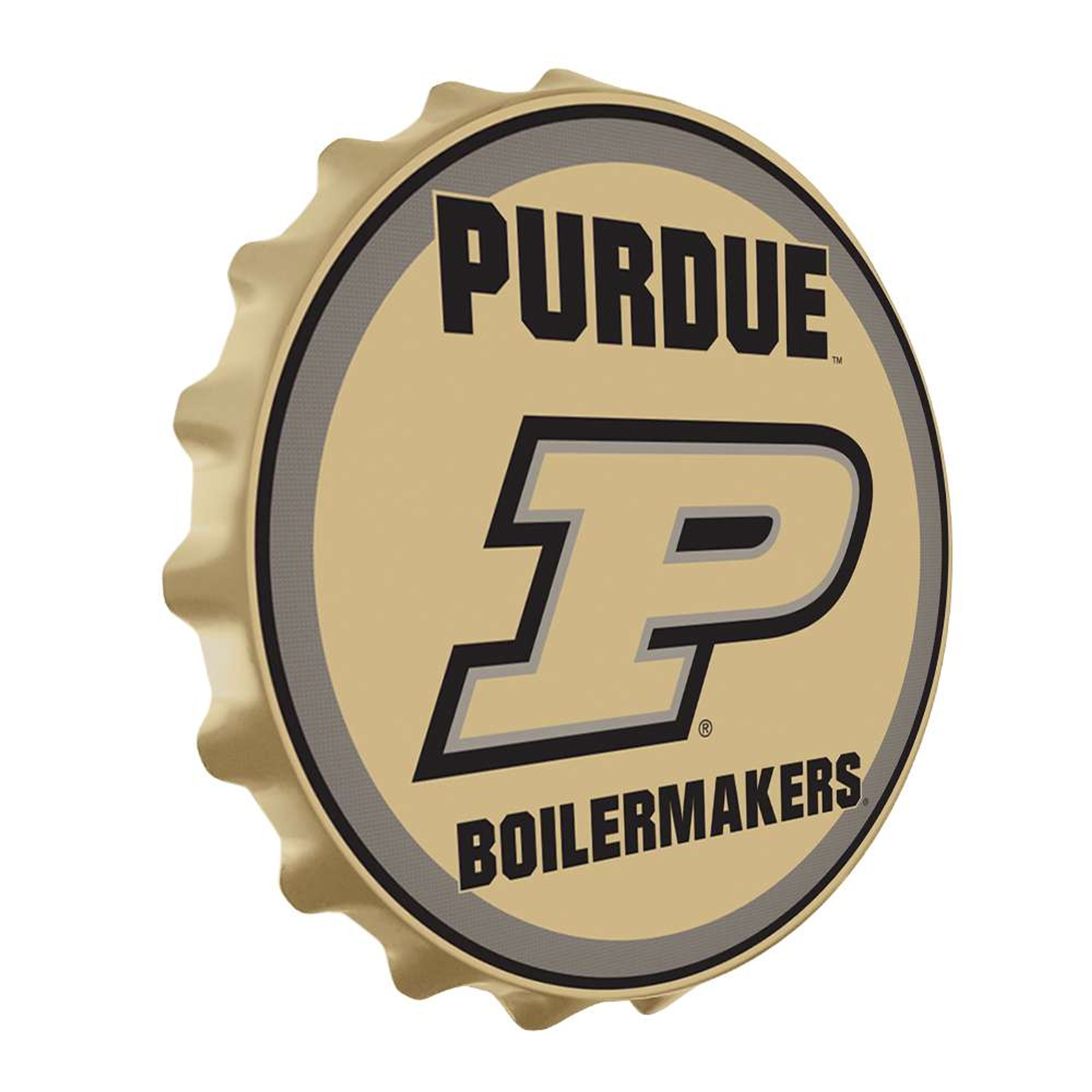 Purdue Boilermakers: Bottle Cap Wall Sign - Gold