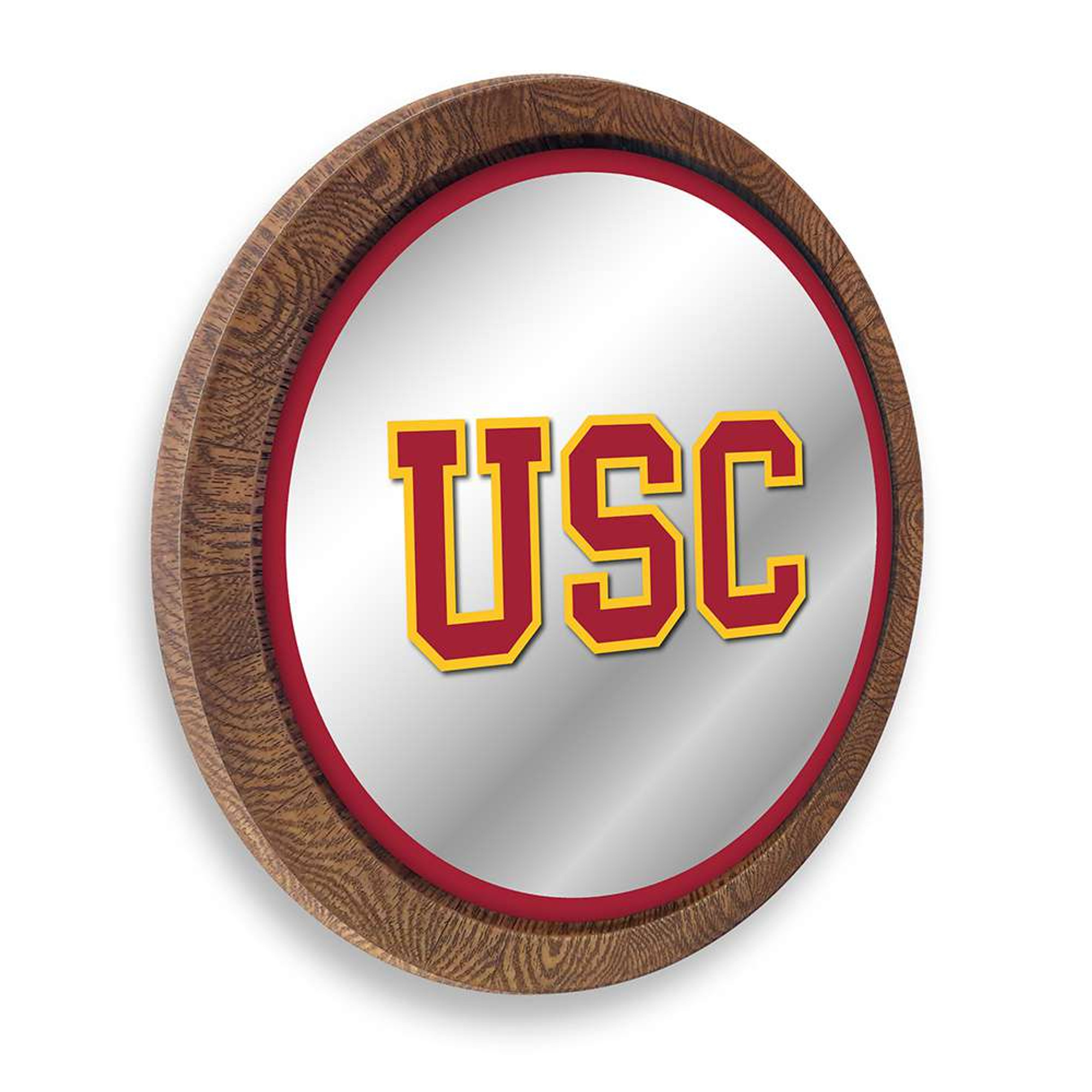 USC Trojans: SC - Faux Barrel Top Mirrored Wall Sign