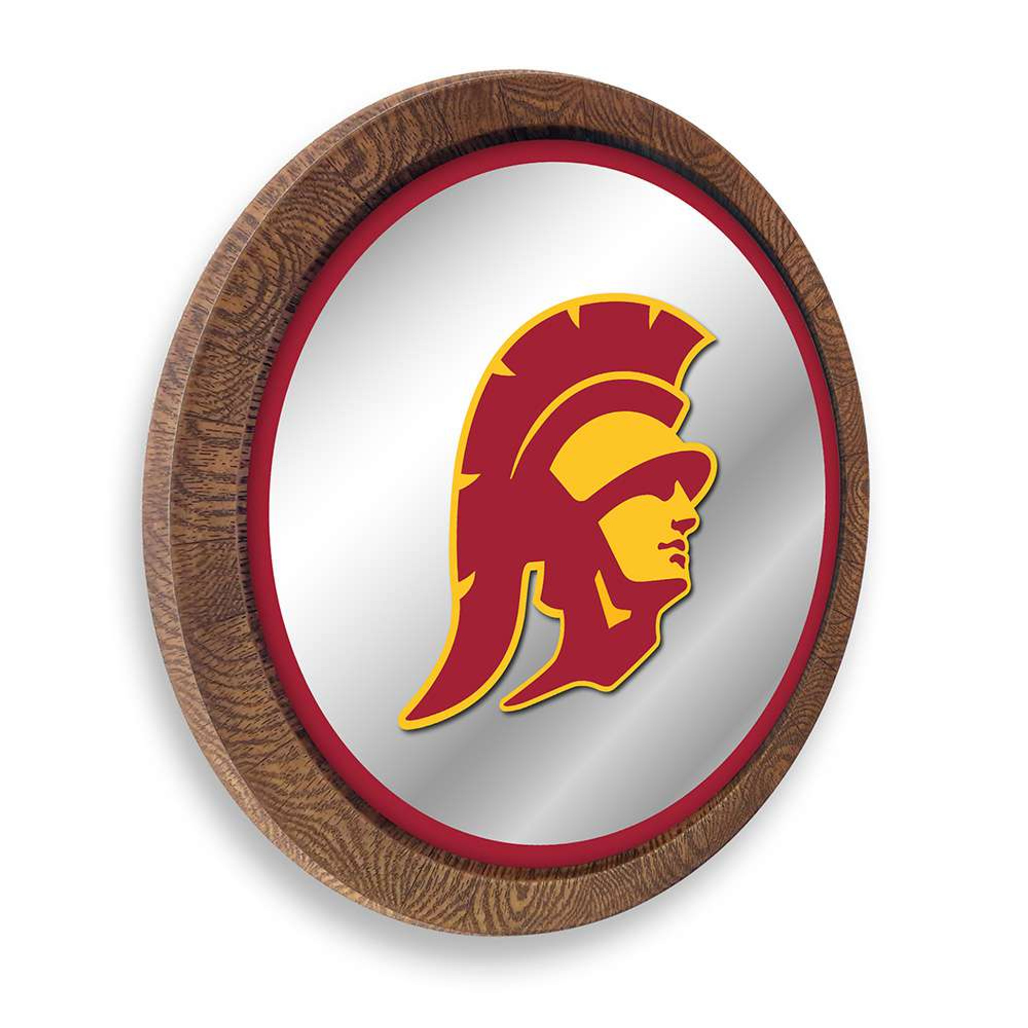 USC Trojans: SC - Faux Barrel Top Mirrored Wall Sign